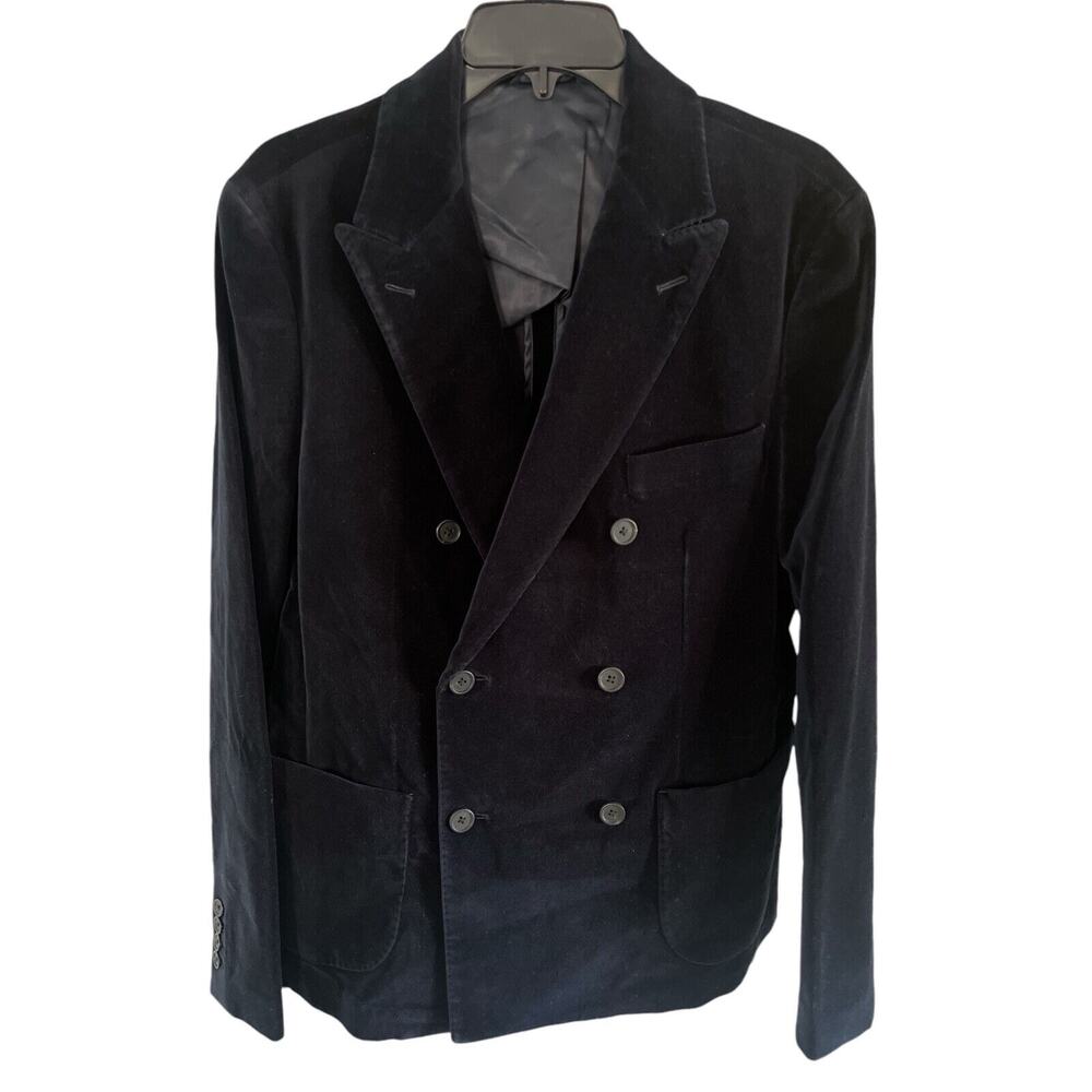 Michael Bastian Mens Suit Jacket Blazer Velvet Feel Navy Blue Slim Fit Sz S NEW